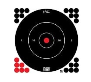 PROSHOT SPLATTER SHOT 12IN WHITE BULLSEYE TARGET - 12 QTY. PACK 12B-WHTE-12PK - Taurus Savings